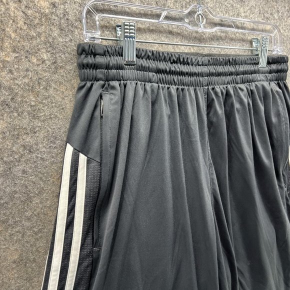 Adidas Shorts Men Large Black White Athletic Basketball Training Gym Trefoil - Picture 3 of 14